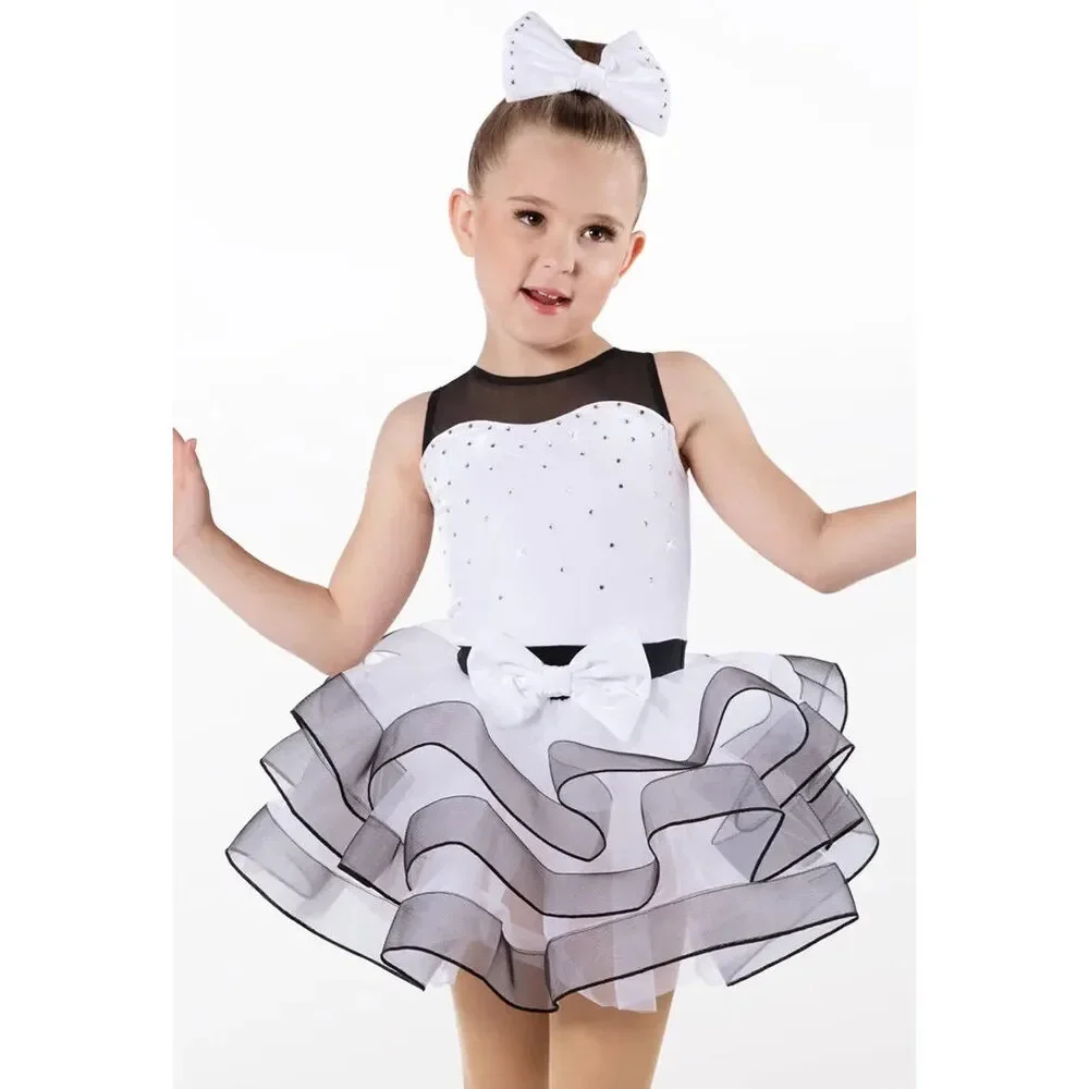 Pre-Owned Dance Costume Weissman 13316 Intermediate Child White Tutu Tap Rhines
